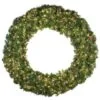 72" Lit Warm White And Red Deluxe Oregon Fir Wreath - Bow Option Available