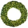 96" Lit Warm White Deluxe Oregon Fir Wreath - Bow Option Available