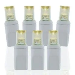 70 Light 2800K Standard Warm White 5 Mm Wide Angle Conical LED Christmas Lights - White Wire