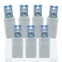 70 Light 4600K Pure White 5 Mm Wide Angle Conical LED Christmas Lights - White Wire