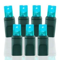 70 Light Aqua 5 Mm Wide Angle Conical LED Christmas Lights