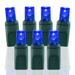 70 Light Blue 5 Mm Wide Angle Conical LED Christmas Lights