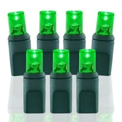 70 Lights Green 5 Mm Wide Angle Conical LED Christmas Lights
