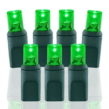 70 Lights Green 5 Mm Wide Angle Conical LED Christmas Lights