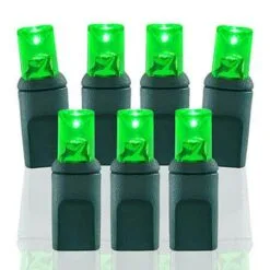 50 Light Lime Green 5 Mm Wide Angle Conical LED Christmas Lights