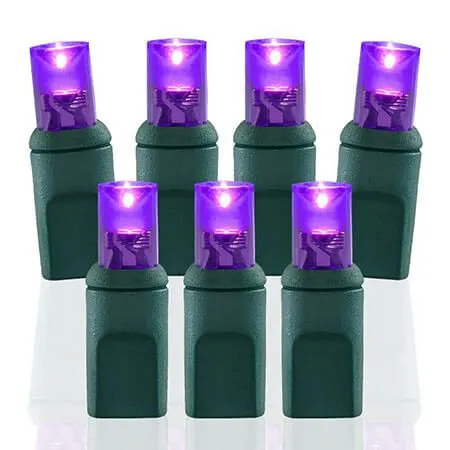 100 Light Purple 5 Mm Wide Angle Conical LED Christmas Lights
