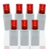 70 Light Red 5 Mm Wide Angle Conical LED Christmas Lights - White Wire