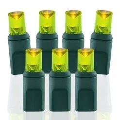 50 Light Yellow 5 Mm Wide Angle Conical LED Christmas Lights