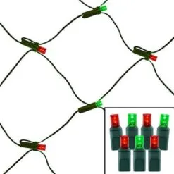 100 Light Red & Green 5 Mm Wide Angle Conical LED Net Lights